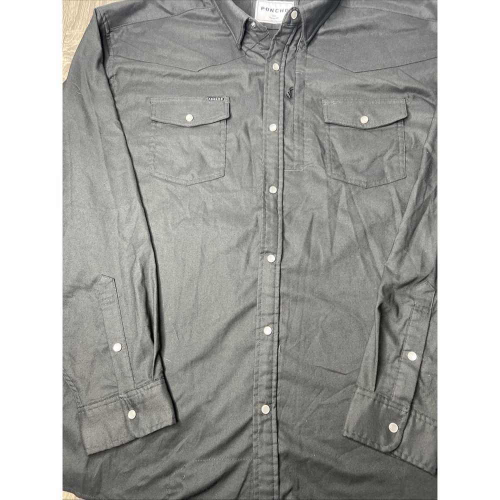 Poncho Shirt Mens XXL Piedras Negras Pearl Snap Western Regular Fit Performance - Picture 3 of 12